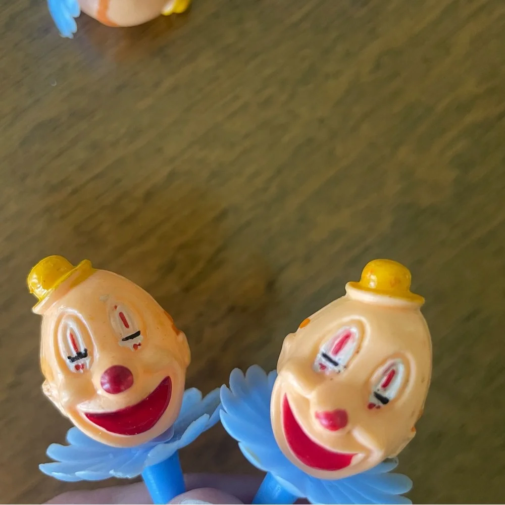 Vintage Derby Clown Cupcake Cake Topper 10 Count Party Decoration Supply Lot Set